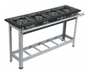 Fogão 4 Bocas Metalmaq Stori Premium 30x30 B. Pressão P6,5 304 Cinza - M8