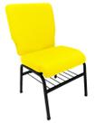 01 Cadeira para Igrejas c/ Porta Biblía e Porta Cálice Amarelo