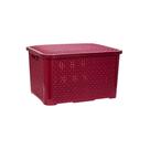 01 Caixa Organizadora Rattan Cesto 14 Litros Empilhavel Com Tampa Colorida Casa Quarto