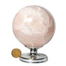 01 Esfera Quartzo Rosa Natural 800 a 900g 8 a 9cm Classe B