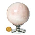 01 Esfera Quartzo Rosa Natural 800 a 900g 8 a 9cm Classe C
