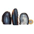 01 Geodo de Ágata Preta 250 a 300g 7 a 12cm Classe B