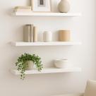 01 Prateleira MDF 25X10 + Suporte Flutuante Decoração Branco