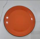 01 Prato Esmaltado Ágata Original Sobremesa 20cm Cor Laranja