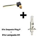 01x Soquete Plug Conector + 01x Lâmpada H1