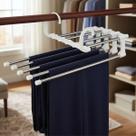 02 Cabides Organizador De Calças Saias Para Guarda Roupa Suporte de Roupas com 5 Hastes Duhome 02 Cabides Organizador De Calças Saias Para Guarda Roupa Suporte de Roupas com 5 Hastes Duhome