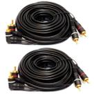 02 Cabos Rca 5 Metros Kx3 Conector Banhado A Ouro Flexível