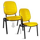 02 Cadeiras Empilhável Para Igrejas Evangélicas Linha Holy Amarelo