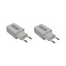 02 Carregador Tomada Plug Adaptador Fonte Usb 5v 2.1a Bivolt - Branco