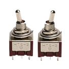 02 Chaves Mini Toggle Switch Dpdt 2 Posições 6 Polos On-On