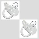 02 Chupetas De Silicone Nº 1 Ortodôntica E Calmante Transparente - Kuka