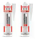 02 Cola Cibra Selante Poliuretanopu Construção 400g Branco