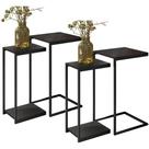 02 Conjuntos de Mesas Laterais Decorativas Industrial D01 Design Preto - Lyam Decor