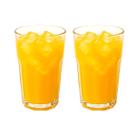 02 Copos Vidro Decorado 355ml Long Drink Suco Água Pasabahçe