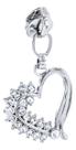 02 Cursor Ziper N5 Metal Niquelado Coracao C/ Strass Prata