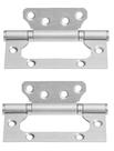02 Dobradiça Porta Sobrepor Sem Rebaixo Inox 4'x3'x,2,2mm
