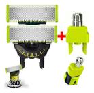 02 Laminas Refil 360 + Aparador Nasal P/ Philips Oneblade