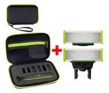 02 Lâminas Refil + Case P/ Barbeador Oneblade Philips