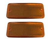02 Lente Lanterna Dianteira Frontal Plástica Laranja Para Vw Âmbar