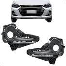 02 Moldura Grade Farol Milha Onix Hatch 2020 2021 2022