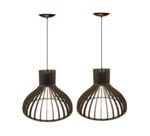 02 Pendentes Luminária De Teto Balcão Cozinha Americana Cor Preto