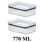 02 Potes Herméticos Para Frios Organizador 770ml Código 1373 - Paramount