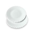 02 Pratos Rasos Sobremesa Vidro Opalino Branco 19cm Versus