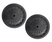 02 Rodas De Borracha Maciça Betoneira Fischer Furo 35mm Super Resistente