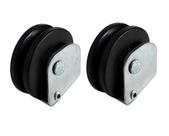 02 Roldana Rolamento Inferior Fixa para Janela e Porta de Correr de Aço 45mm