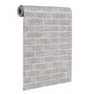 02 Rolos Papel de Parede Auto Adesivo Tijolo Cinza 45cm x 5mt