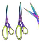02 Tesouras Multiuso Costura Hobby Lamina Titanio 19cm 21cm