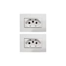 02 Tomada P/ Moveis Margirius 2p T Branca 20a 250v Nbr 14136