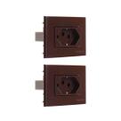 02 Tomada P/ Moveis Margirius 2p+t Marrom 10a 250v Nbr 14136