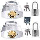 02 X Cadeado TrianGle 45mm Chave Atomica Anti-micha Para Armario Corrente Vitrine Portão