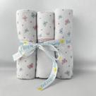 03 Cueiros Flanelado Grande 1mx80cm Estampado Enxoval Bebê