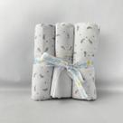 03 Cueiros Flanelado Grande 1mx80cm Estampado Enxoval Bebê