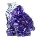03 Escultura Buda De Ametista Na Resina 70g 5cm