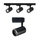 03 Kit Trilho Eletrificado 1m Preto + 3 Spots Led 7w Quente 03 Kit Trilho Eletrificado 1m Preto + 3 Spots Led 7w Quente