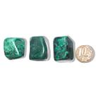 03 Malaquita Verde Pedra Natural Rolado 20 a 50g Média 25mm 03 Malaquita Verde Pedra Natural Rolado 20 a 50g Média 25mm