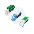 03 miniaturas caminhões lixo com fricção caminhão de entulho