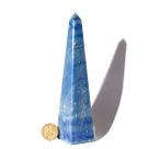 03 Obelisco Quartzo Azul Natural 14 a 15 cm 280g Tipo B Artesanal