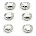 03 Pares Brinco Trio Argola Click Com Textura Banhado A Prata 03 Pares Brinco Trio Argola Click Com Textura Banhado A Prata