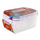 03 Potes Plásticos Hermético Para Armazenar 1L c/ Travas