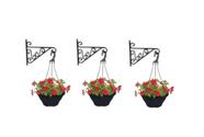 03 Suportes Pendente Mão Francesa na Cor Preta para Vasos de Plantas ate 10 kg