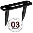 03 SUPORTES REFLETOR PRETO 2 ESPETOS ESTACAS CHÃO JARDIM - 03 cjts