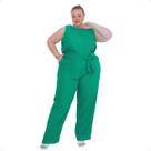 0348 Macacão Longo Plus size Modelo Pantalona