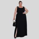 0349 Vestido Lastex com Alça Plus Size