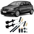 04 Amortecedores + 04 Kits Batentes Toyota Etios 2012 Até 2020 Dianteiro e Traseiro