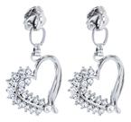 04 Cursor Zíper N5 Metal Niquelado Coração C/ Strass Prata