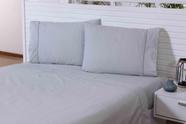 04 Fronhas Avulsas 80x60cm Percal 100% Algodão 180 Fios Ponto Palito Cinza